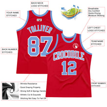 Загрузить изображение в средство просмотра галереи, Custom Red Light Blue-White Authentic Throwback Basketball Jersey