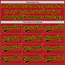 Load image into Gallery viewer, Custom Red Black-Gold Authentic Baseball Jersey