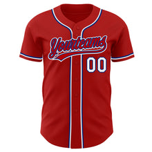 Load image into Gallery viewer, Custom Red White-Royal Authentic Baseball Jersey