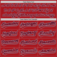 Load image into Gallery viewer, Custom Red Red-Navy Authentic Baseball Jersey