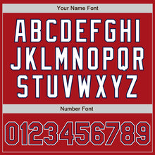 Load image into Gallery viewer, Custom Red Red-Navy Authentic Baseball Jersey