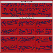 Load image into Gallery viewer, Custom Red Red-Navy Authentic Baseball Jersey