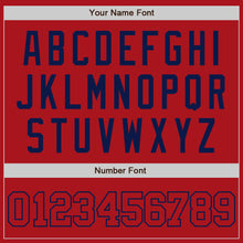 Load image into Gallery viewer, Custom Red Red-Navy Authentic Baseball Jersey