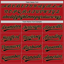 Load image into Gallery viewer, Custom Red Black-Old Gold Authentic Baseball Jersey