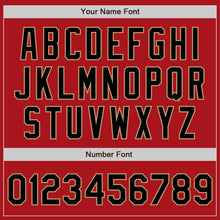 Load image into Gallery viewer, Custom Red Black-Old Gold Authentic Baseball Jersey