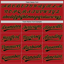 Load image into Gallery viewer, Custom Red Black-Old Gold Authentic Baseball Jersey