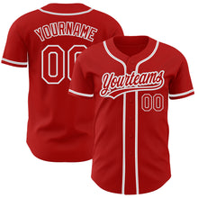 Load image into Gallery viewer, Custom Red Red-Gray Authentic Baseball Jersey