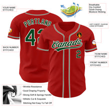 Load image into Gallery viewer, Custom Red Green-White Authentic Baseball Jersey