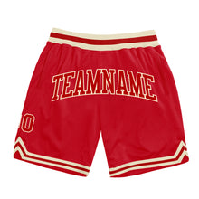 Загрузить изображение в средство просмотра галереи, Custom Red Red-Cream Authentic Throwback Basketball Shorts