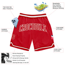 Load image into Gallery viewer, Custom Red Red-White Authentic Throwback Basketball Shorts
