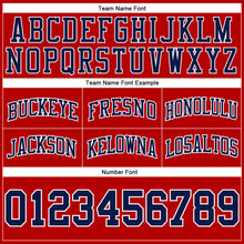 Загрузить изображение в средство просмотра галереи, Custom Red Navy-White Authentic Throwback Basketball Shorts