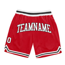 Загрузить изображение в средство просмотра галереи, Custom Red White-Black Authentic Throwback Basketball Shorts
