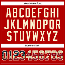 Load image into Gallery viewer, Custom Red Vintage USA Flag-Cream Authentic Throwback Basketball Jersey