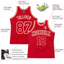 Загрузить изображение в средство просмотра галереи, Custom Red Red-Cream Authentic Throwback Basketball Jersey