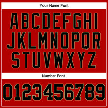 Load image into Gallery viewer, Custom Red Black Pinstripe Black-Old Gold Authentic Basketball Jersey