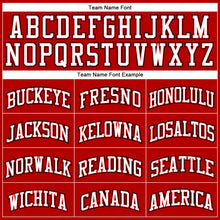 Загрузить изображение в средство просмотра галереи, Custom Red Black Pinstripe White-Black Authentic Basketball Jersey