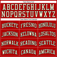 Загрузить изображение в средство просмотра галереи, Custom Red Black Pinstripe Black-Cream Authentic Basketball Jersey