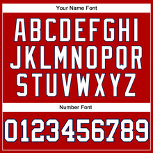 Загрузить изображение в средство просмотра галереи, Custom Red White Pinstripe White-Navy Authentic Basketball Jersey