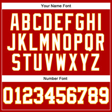 Загрузить изображение в средство просмотра галереи, Custom Red White Pinstripe White-Gold Authentic Basketball Jersey