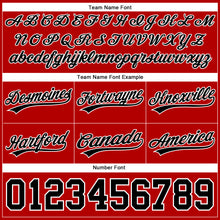 Load image into Gallery viewer, Custom Red Black-White Authentic Throwback Basketball Shorts