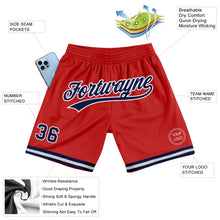Charger l'image dans la galerie, Custom Red Navy-White Authentic Throwback Basketball Shorts