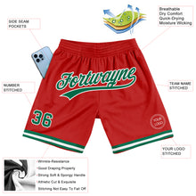 Charger l'image dans la galerie, Custom Red Kelly Green-White Authentic Throwback Basketball Shorts
