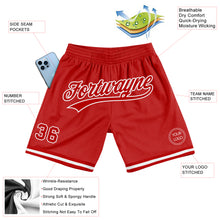 Charger l'image dans la galerie, Custom Red White Authentic Throwback Basketball Shorts