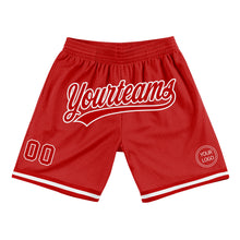 Charger l'image dans la galerie, Custom Red White Authentic Throwback Basketball Shorts