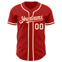 Загрузить изображение в средство просмотра галереи, Custom Red Cream Authentic Baseball Jersey