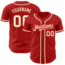 Загрузить изображение в средство просмотра галереи, Custom Red Cream Authentic Baseball Jersey
