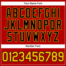 Загрузить изображение в средство просмотра галереи, Custom Red Black Pinstripe Gold Authentic Baseball Jersey