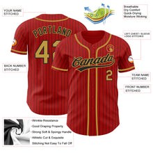 Charger l'image dans la galerie, Custom Red Black Pinstripe Old Gold Authentic Baseball Jersey