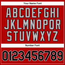 Загрузить изображение в средство просмотра галереи, Custom Red Black Pinstripe Gray Authentic Baseball Jersey