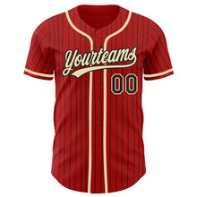 Charger l'image dans la galerie, Custom Red Black Pinstripe City Cream Authentic Baseball Jersey