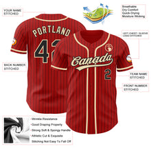Charger l'image dans la galerie, Custom Red Black Pinstripe City Cream Authentic Baseball Jersey
