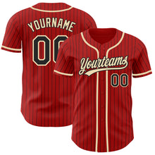 Charger l'image dans la galerie, Custom Red Black Pinstripe City Cream Authentic Baseball Jersey