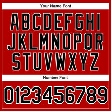 Загрузить изображение в средство просмотра галереи, Custom Red White Pinstripe Black Authentic Baseball Jersey