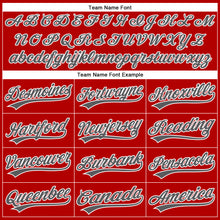 Charger l'image dans la galerie, Custom Red White Pinstripe Steel Gray Authentic Baseball Jersey