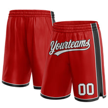 Load image into Gallery viewer, Custom Red White-Black Authentic Basketball Shorts