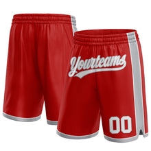 Charger l'image dans la galerie, Custom Red White-Gray Authentic Basketball Shorts