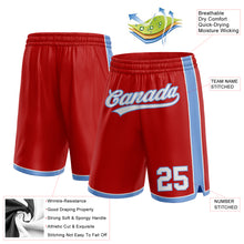 Load image into Gallery viewer, Custom Red White-Light Blue Authentic Basketball Shorts