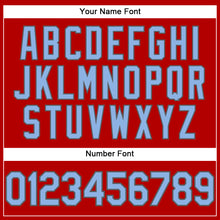 Load image into Gallery viewer, Custom Red Light Blue-Steel Gray Performance T-Shirt