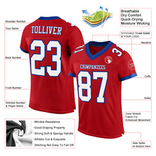 Load image into Gallery viewer, Custom Red White-Royal Mesh Authentic Football Jersey