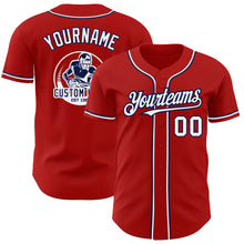 Laden Sie das Bild in den Galerie-Viewer, Custom Red White-Navy Authentic Baseball Jersey
