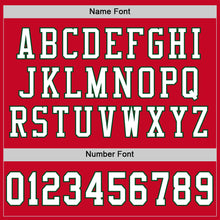 Load image into Gallery viewer, Custom Red White-Green Mesh Authentic Football Jersey
