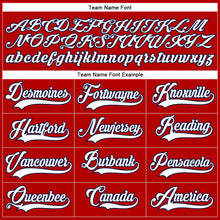 Load image into Gallery viewer, Custom Red White-Navy Hockey Lace Neck Jersey