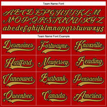 Charger l'image dans la galerie, Custom Red Old Gold-Black Hockey Lace Neck Jersey