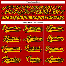 Charger l'image dans la galerie, Custom Red Gold-Black Hockey Lace Neck Jersey