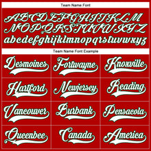 Load image into Gallery viewer, Custom Red White-Green Hockey Lace Neck Jersey