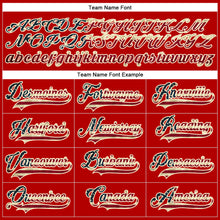 Charger l'image dans la galerie, Custom Red Vintage USA Flag Black-Cream Hockey Lace Neck Jersey